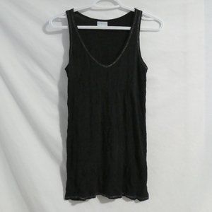 AQUA ROSE | xs extra small | Black Tank Top With Shiny Silver Trim | GUC